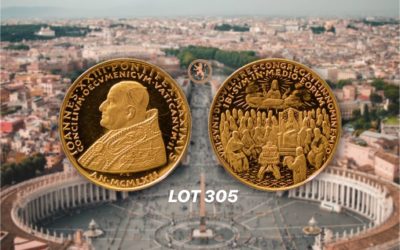 📌 Lot 305 – ITALY, VATICAN CITY. Pope John XXIII Gold Medal. Dated 1962.