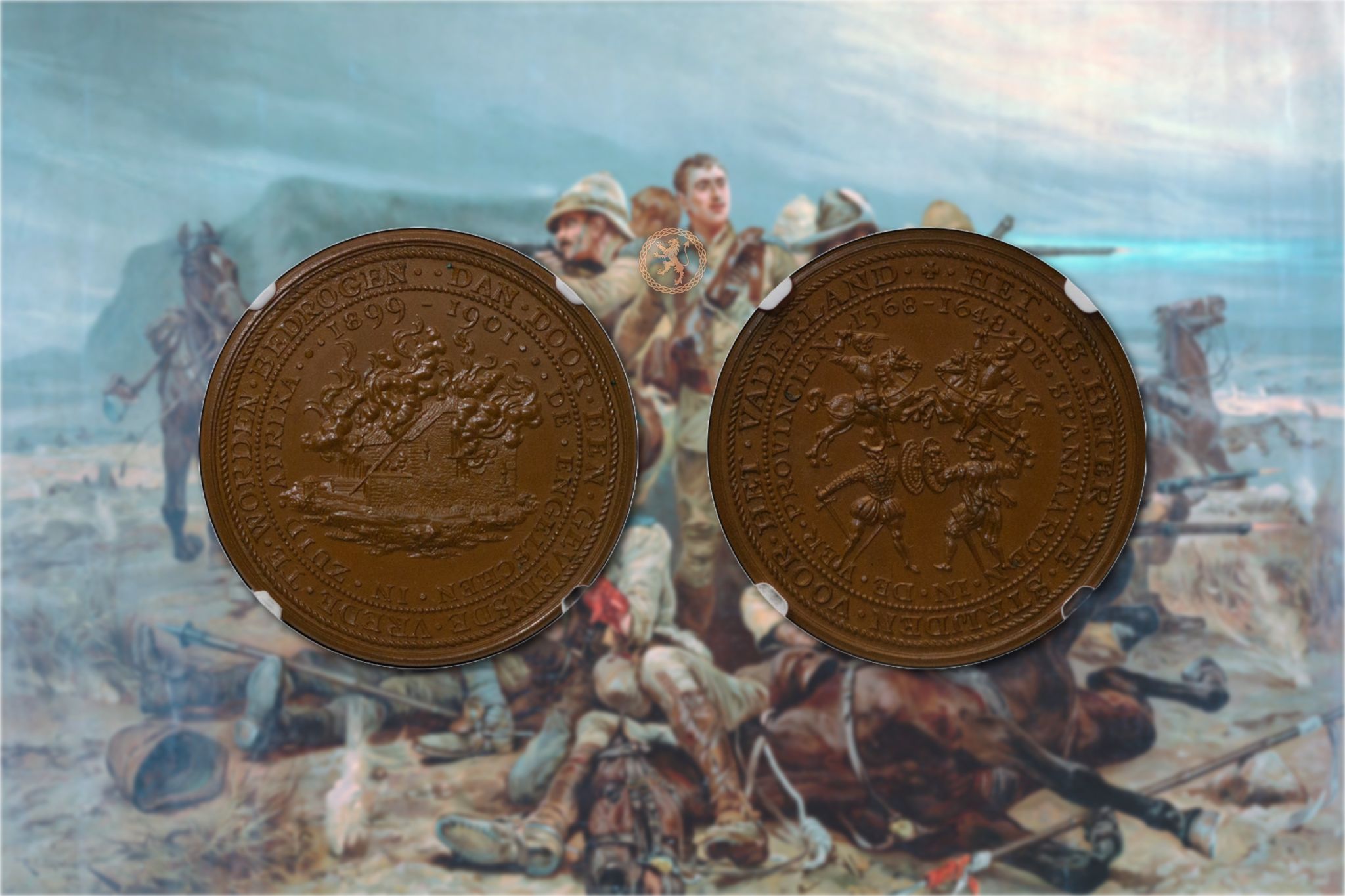 1748103680110 LOT 386 – SOUTH AFRICA. ANGLO-BOER WAR Æ MEDALLION. 1901.